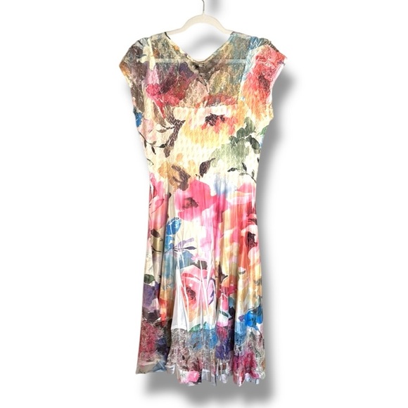 Komarov Floral Cap Sleeve Midi Dress Size XL - Picture 7 of 7